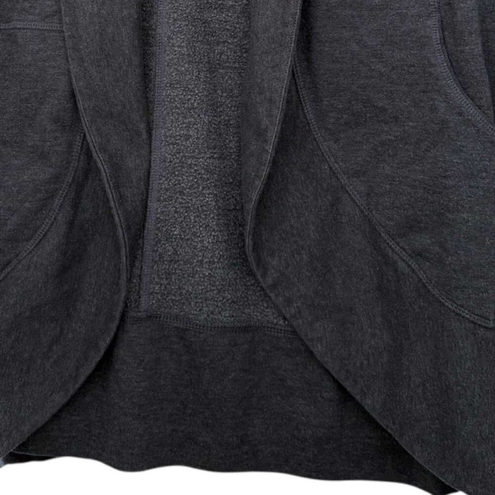 Eddie Bauer Camp Fleece Wrap Cardigan Gray Sz L Relaxed Cozy Layering Cabincore‎ - Picture 3 of 8